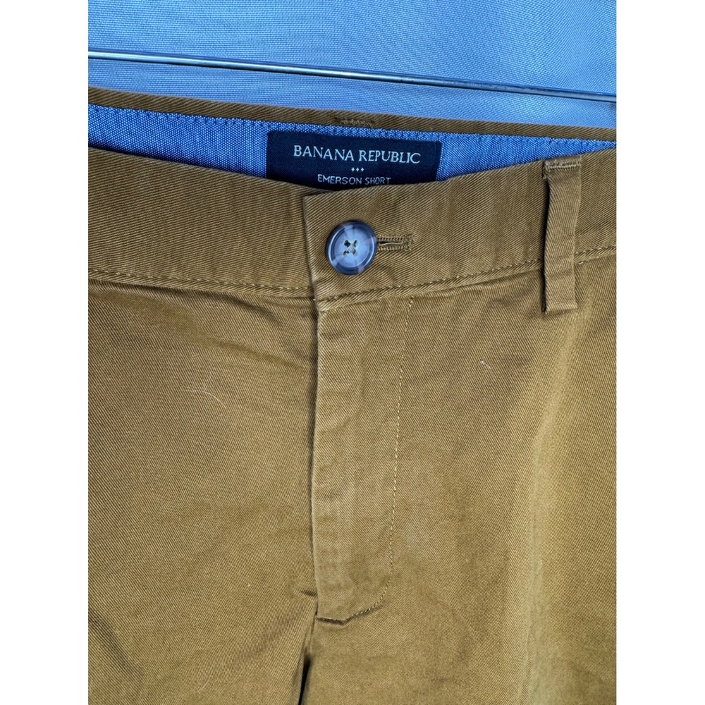 Banana Republic Emerson Shorts Mens 34 Tobacco Brown Chino Cotton Stretch - Picture 4 of 7